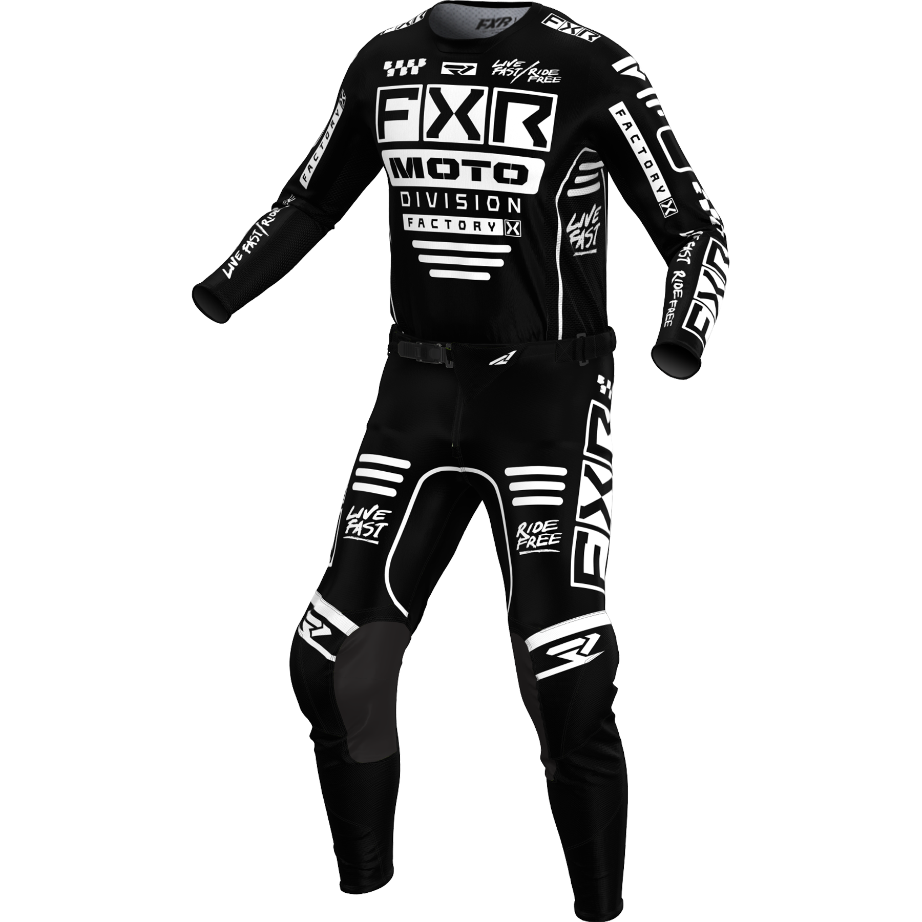 FXR Podium Gladiator 2024 MX Kit Combo Black/White