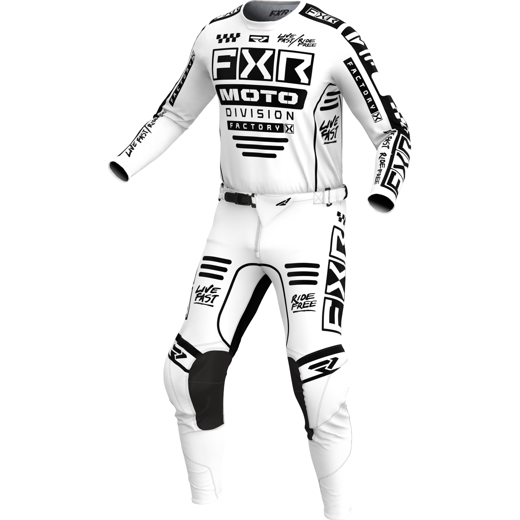 FXR Podium Gladiator 2024 MX Kit Combo White/Black
