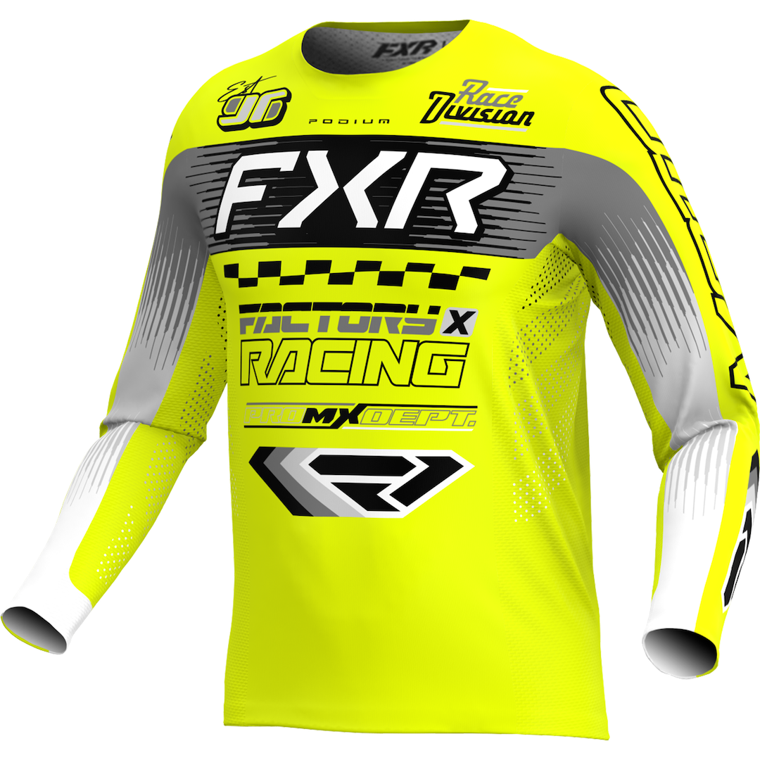 FXR Podium Gladiator MX Jersey 2026 HiVis/Black/Grey