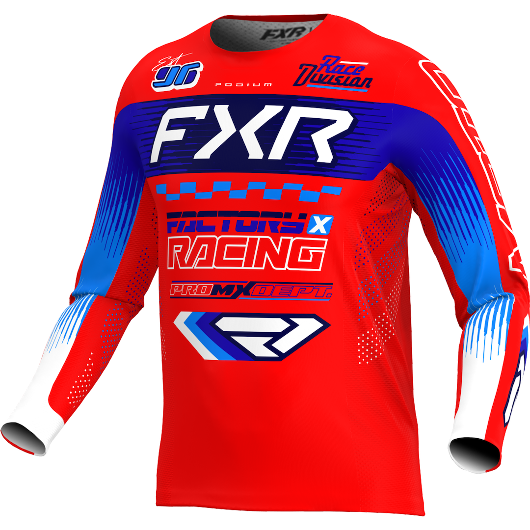 FXR Podium Gladiator MX Jersey 2026 Red/Blue/White