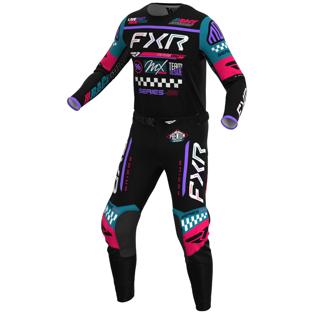 FXR YOUTH Podium Gladiator 2026.5 MX Kit Combo Black/Coral/Teal