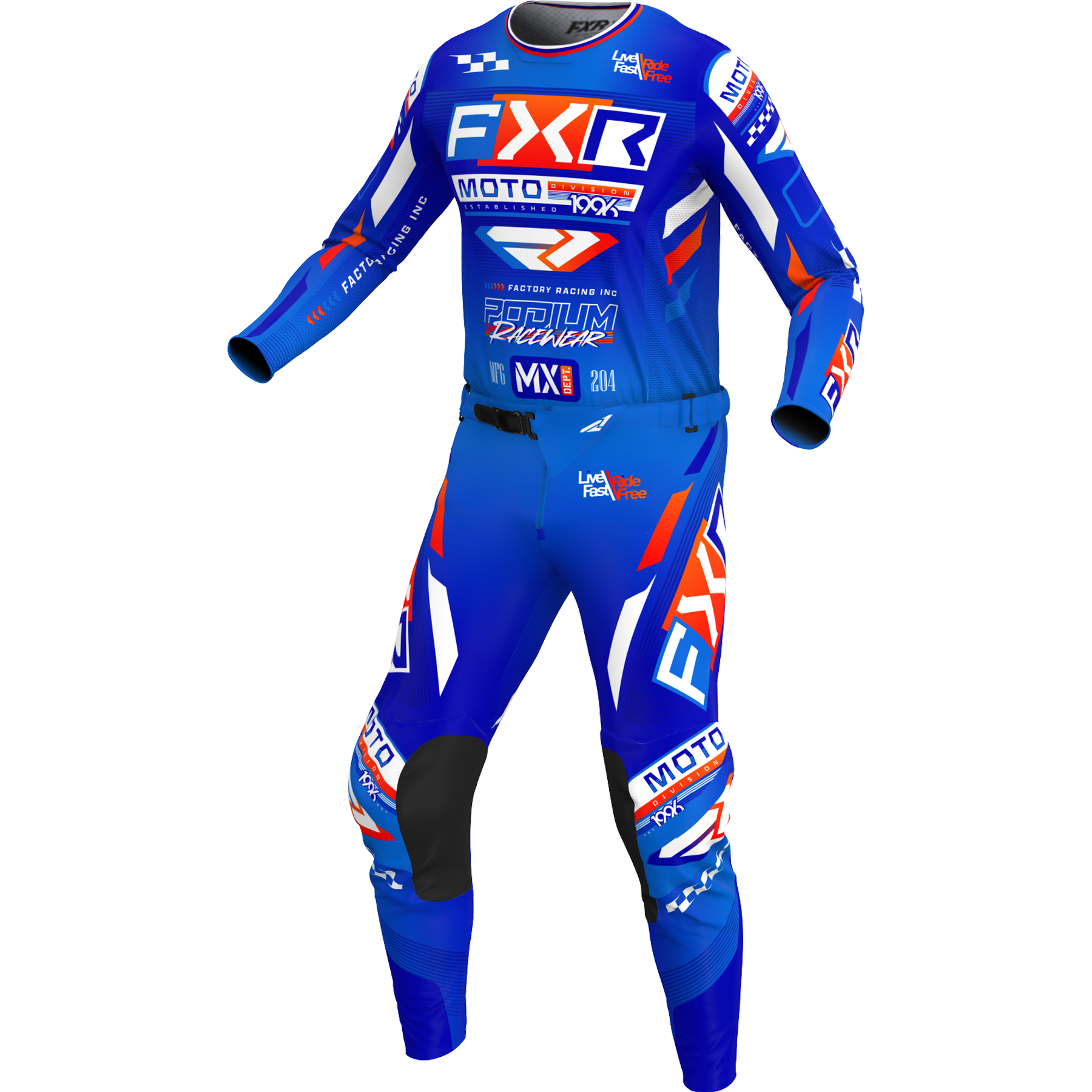 FXR YOUTH Podium Gladiator 2025.5 MX Kit Combo Blue/White/Nuke Red