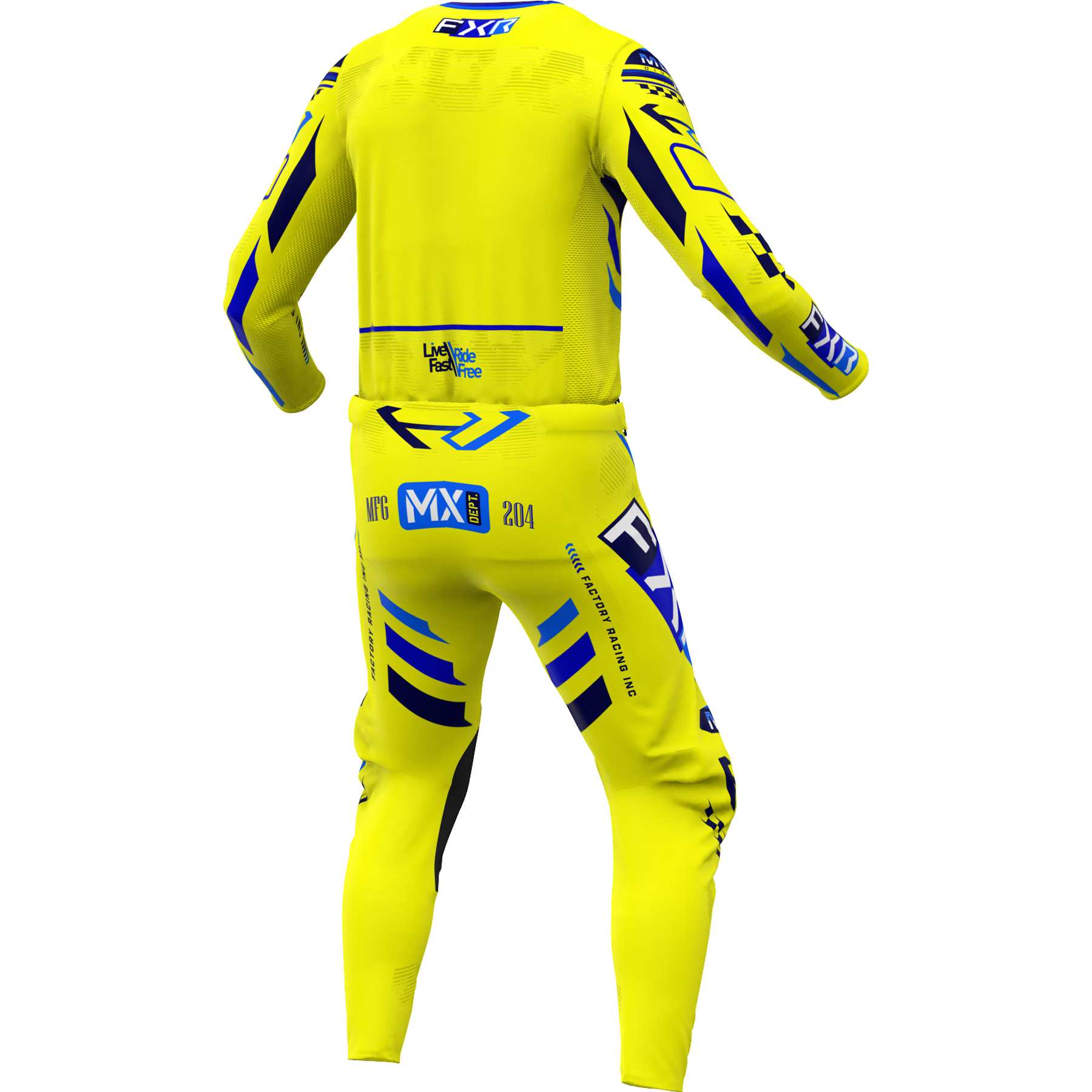 FXR Podium Gladiator 2025.5 MX Kit Combo Yellow/Navy/Blue