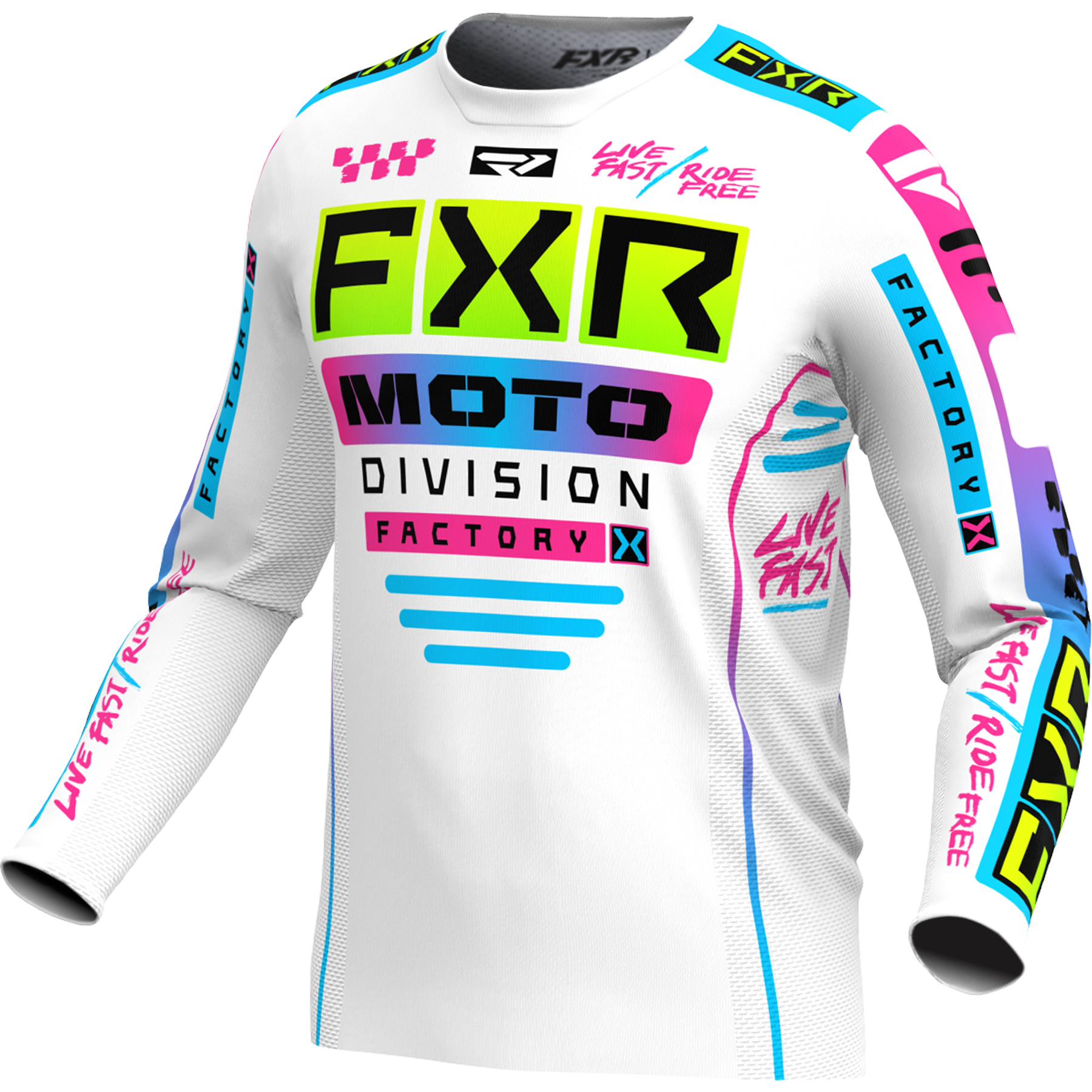 FXR Podium Gladiator MX Jersey 2024 White/Candy