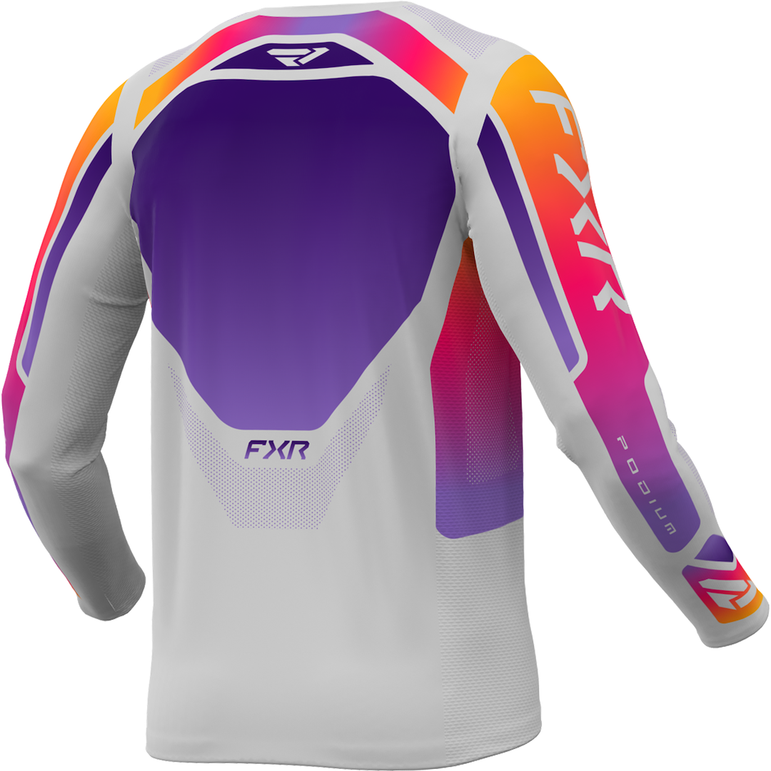 FXR Podium Relay MX Jersey 2026 Grey/Purple/Tang