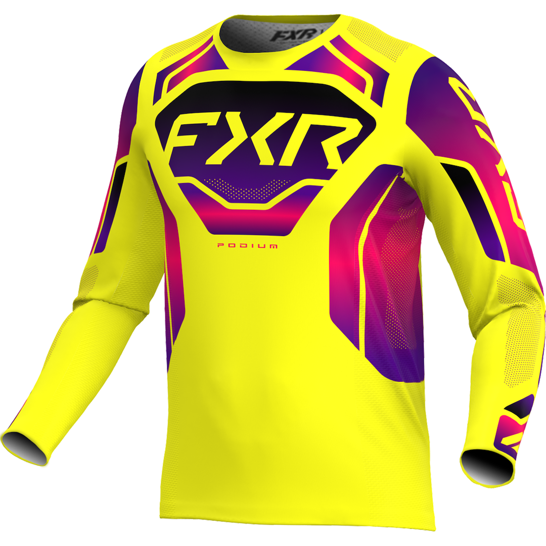 FXR Podium Relay MX Jersey 2026 Yellow/Razz/Black