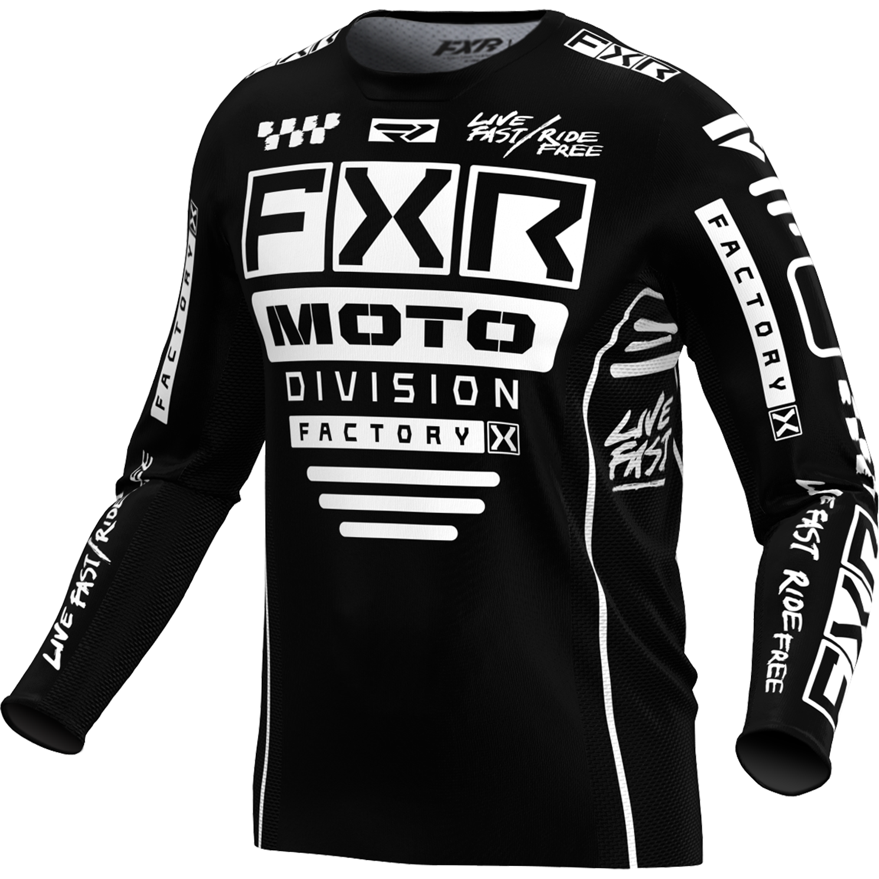 FXR YOUTH Podium MX Jersey 2024 Black/White