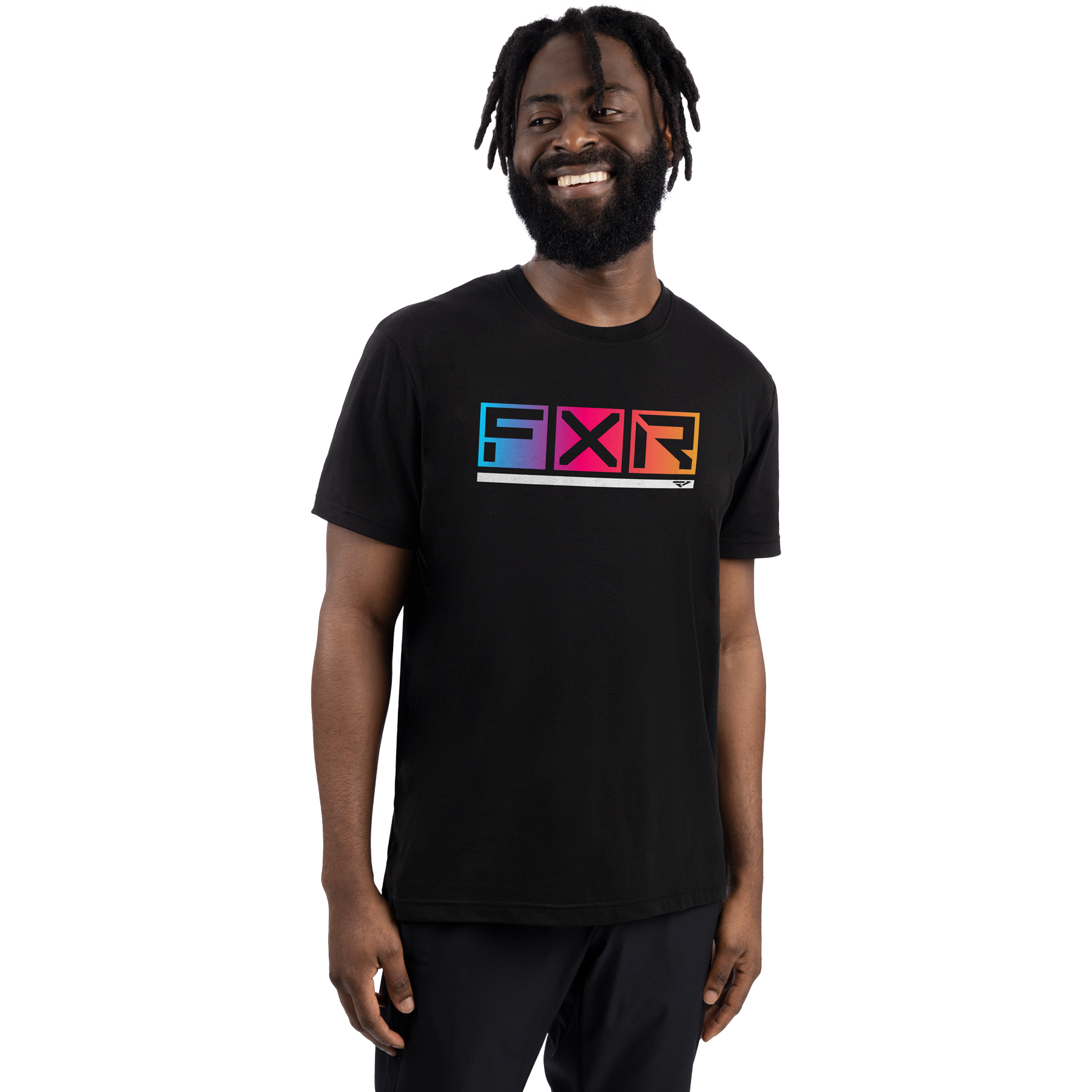 FXR M Podium Premium Tee Black/Blue Crush
