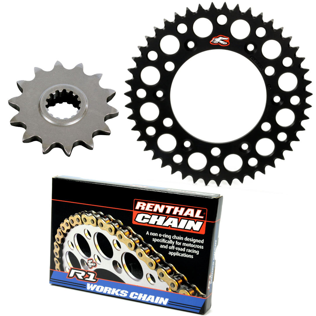 Renthal Chain And Sprocket Kit Ally Yamaha YZ 85 2002-2026 Black