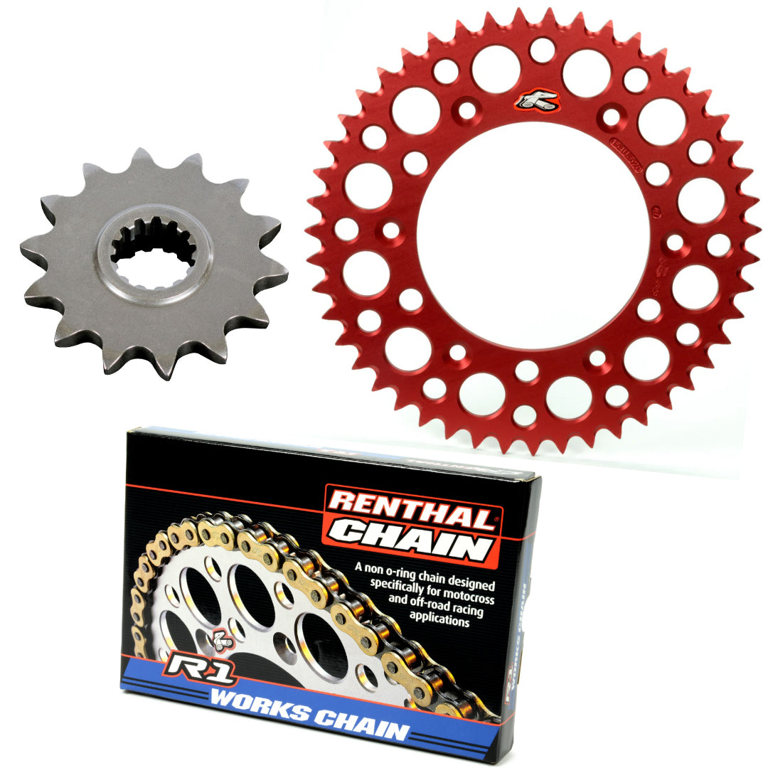 Renthal Chain And Sprocket Kit Ally Honda CRF250R 18-21, CRF250RX 19-21 Red