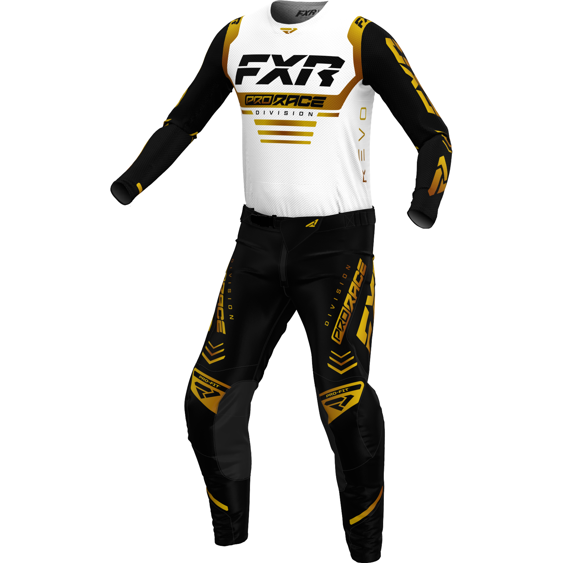 FXR Revo 2024 MX Kit Combo Black/White/Gold