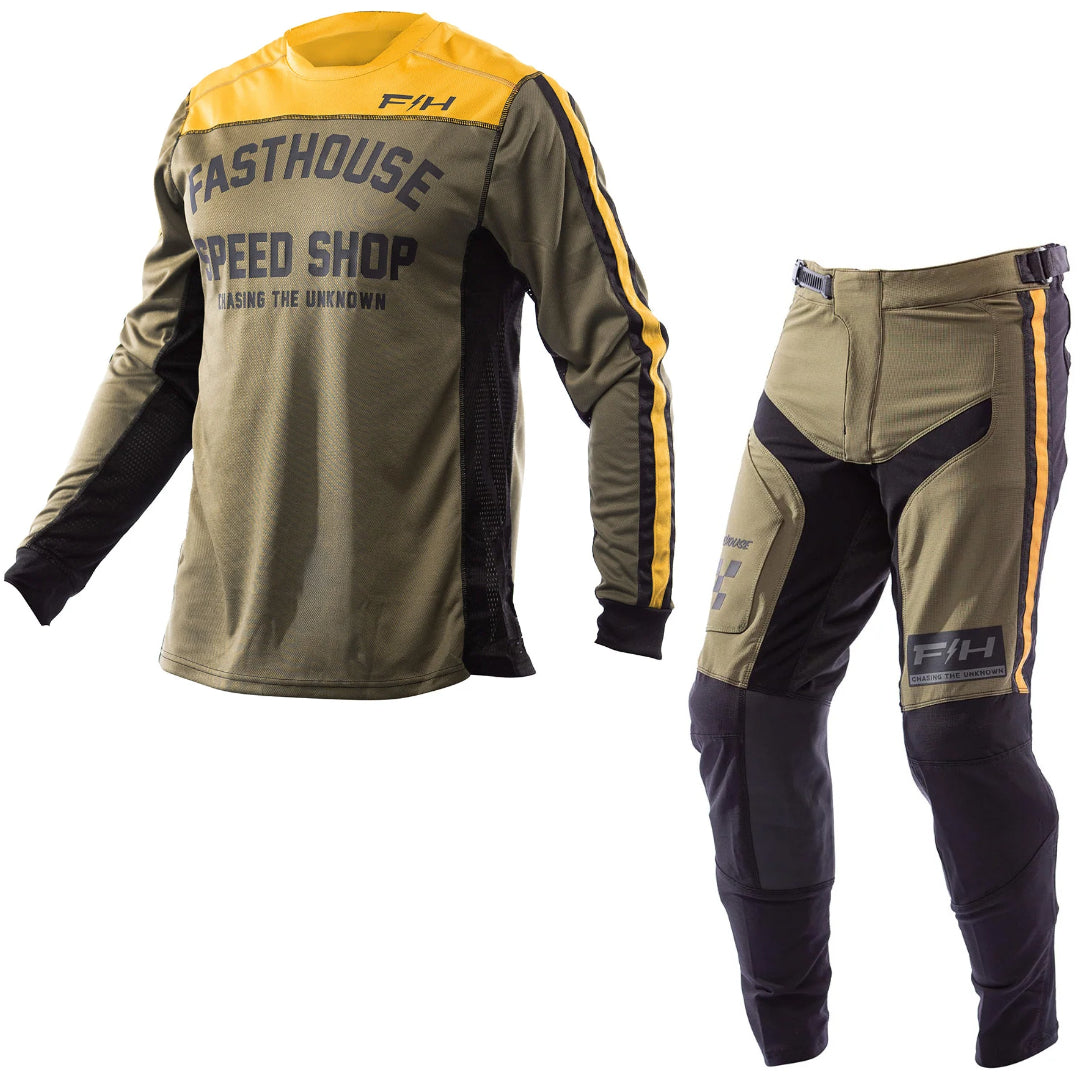 Fasthouse Sanguaro Petrol MX Kit Combo - Olive/Vintage Gold