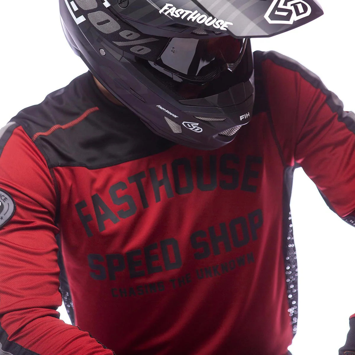 Fasthouse Sanguaro Petrol LS MX Jersey - Cardinal