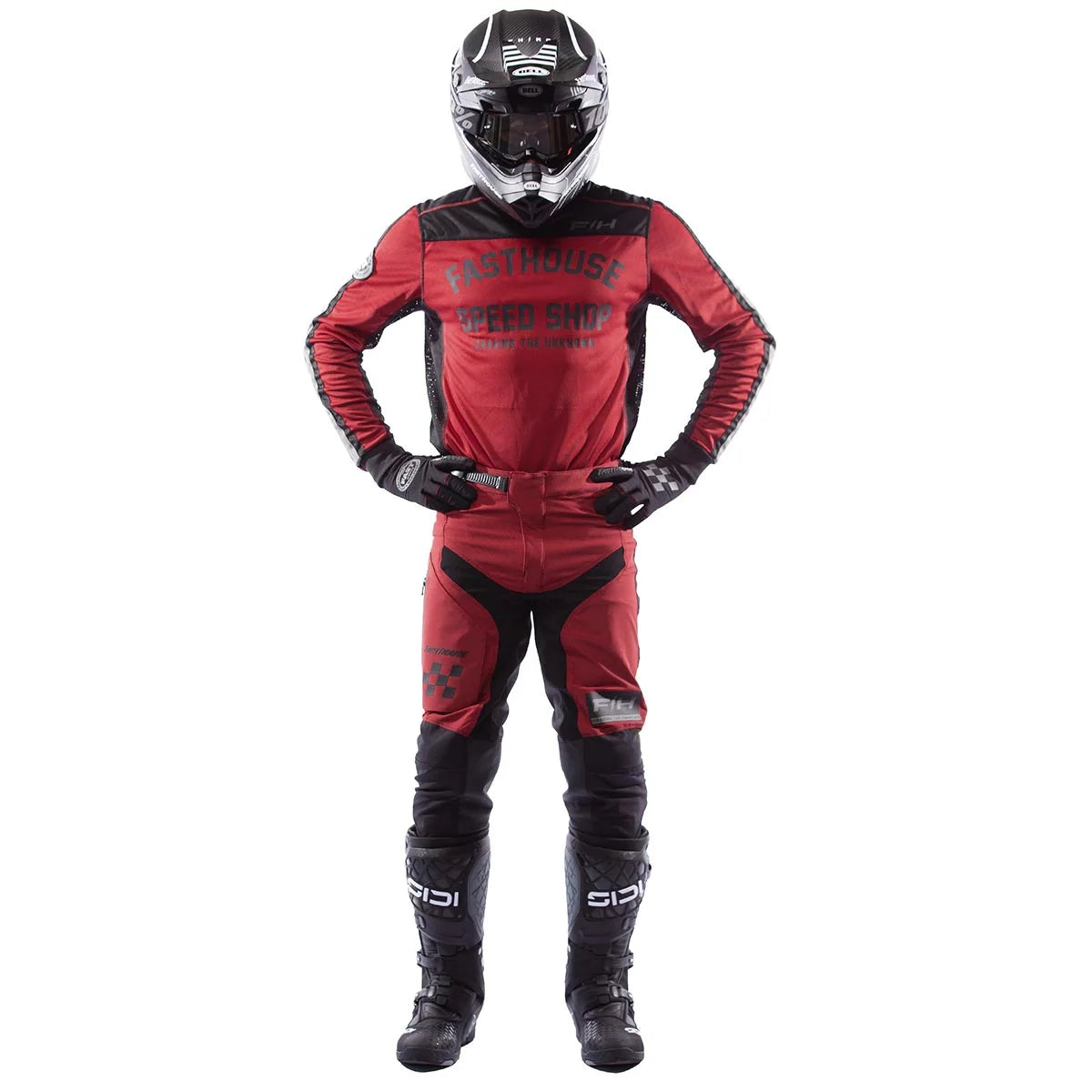 Fasthouse Sanguaro Petrol LS MX Jersey - Cardinal
