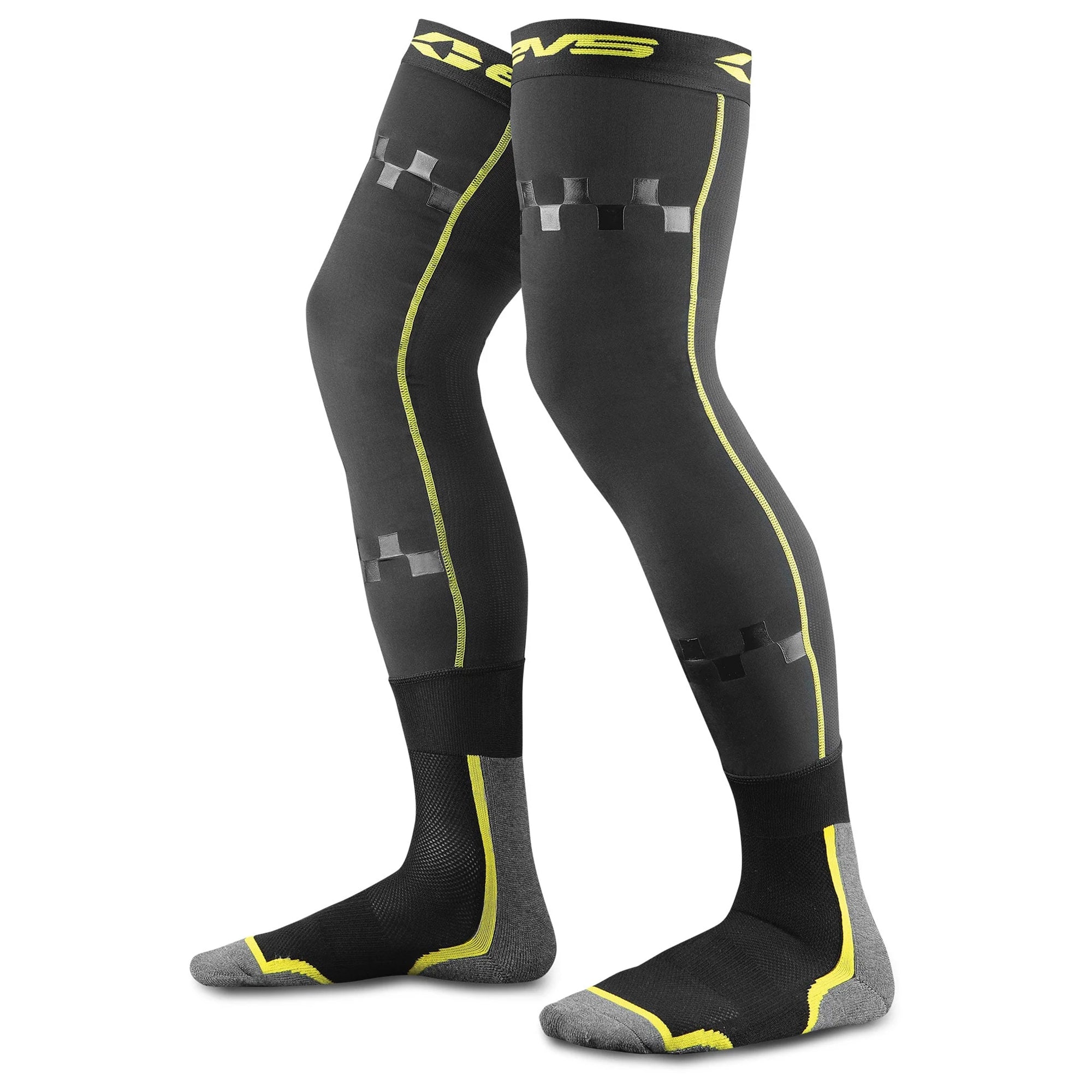 EVS TUG - Fusion Knee Brace Liner/Sock Combo Youth Black/Hi-Viz Yellow - Pair