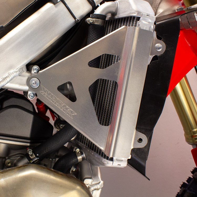 Works Connection Radiator Braces HONDA CRF250R 22-24, CRF250RX 22-24, CRF450R 21-24, CRF450RX 21-25 Silver