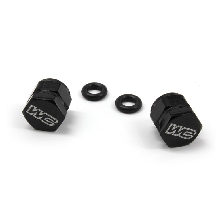 Works Connection Air Caps Black CNC Pair
