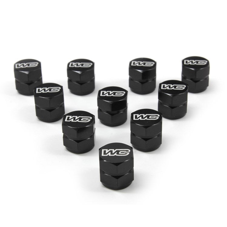 Works Connection Air Caps Black CNC 10 Pack