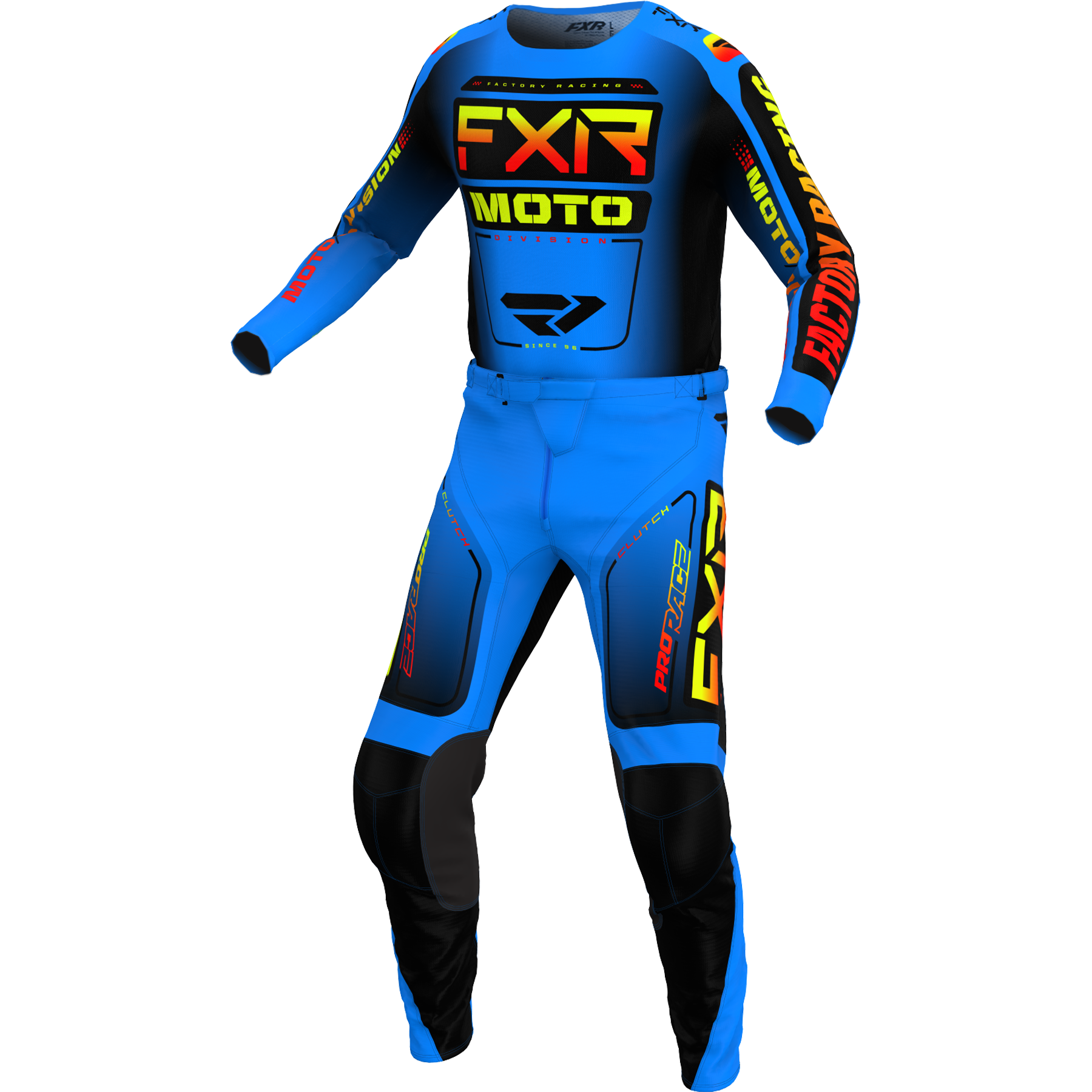 FXR Clutch YOUTH 2024 MX Kit Combo Blue/Inferno