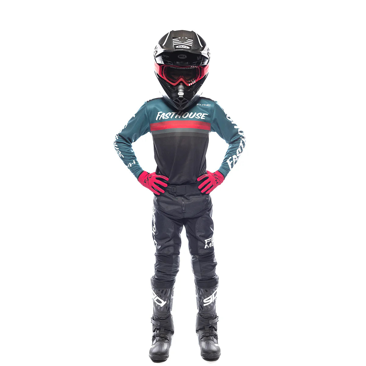 Fasthouse Youth Carbon Force MX Kit Combo Teal