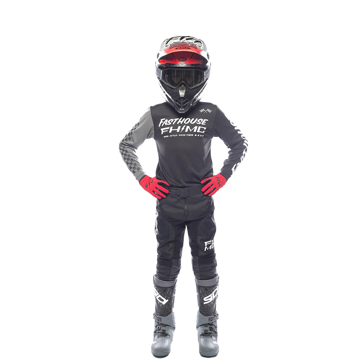 Fasthouse Youth Carbon Method MX Kit Combo Black/Grey