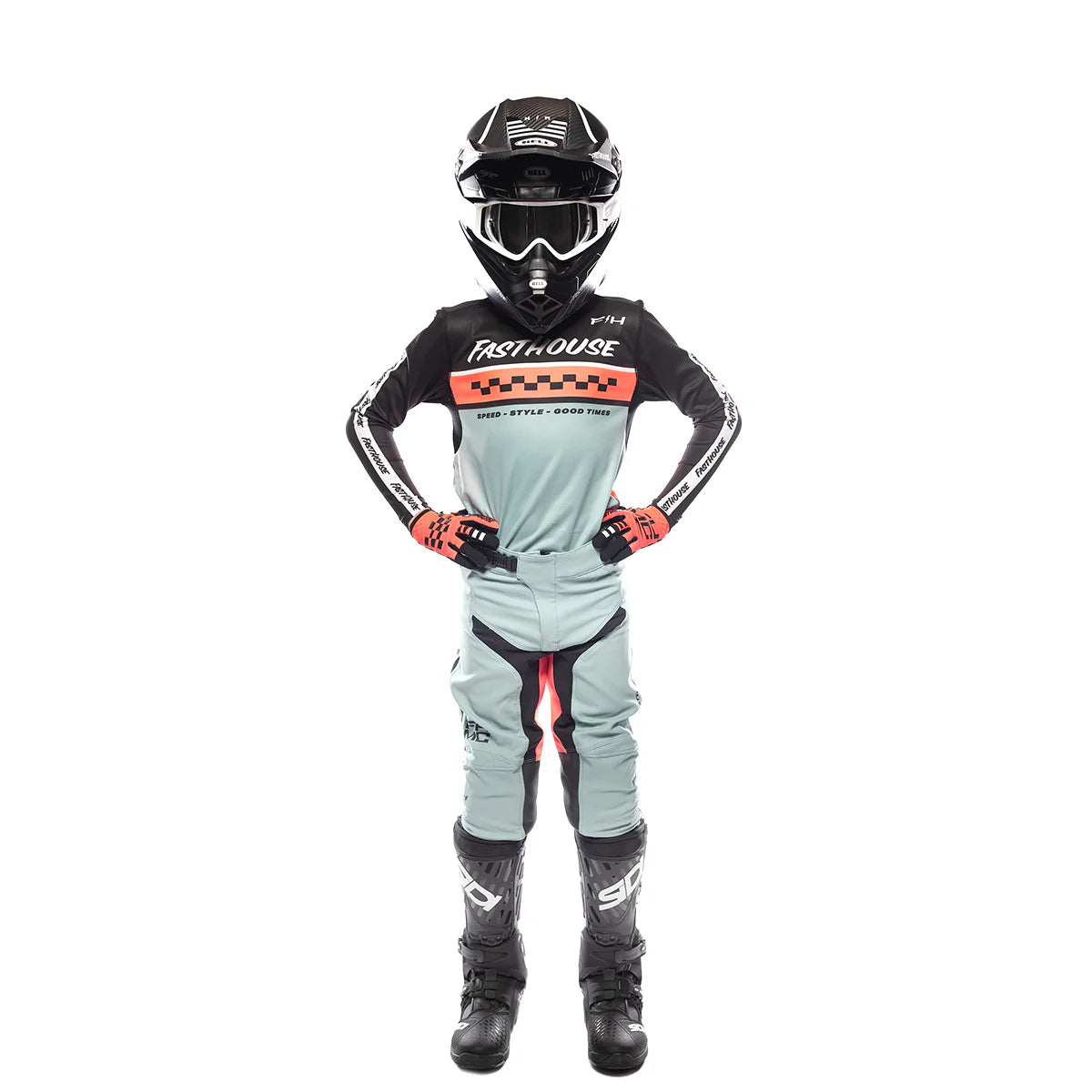 Fasthouse Youth Elrod Formula MX Pant Oceanic Mint/Hyper Coral