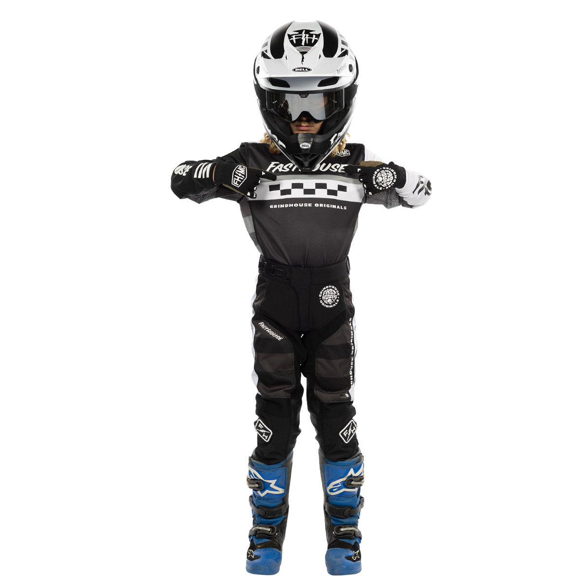 Fasthouse Grindhouse Grimm Youth MX Jersey - FH Purple/Black