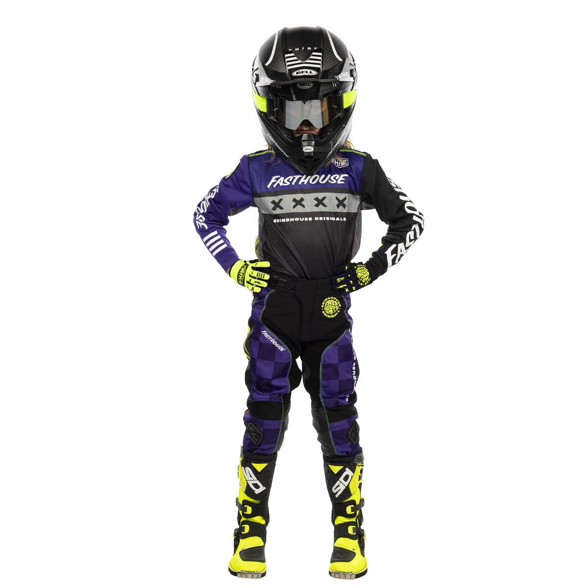 Fasthouse Grindhouse Grimm Youth MX Pant - FH Purple/Black