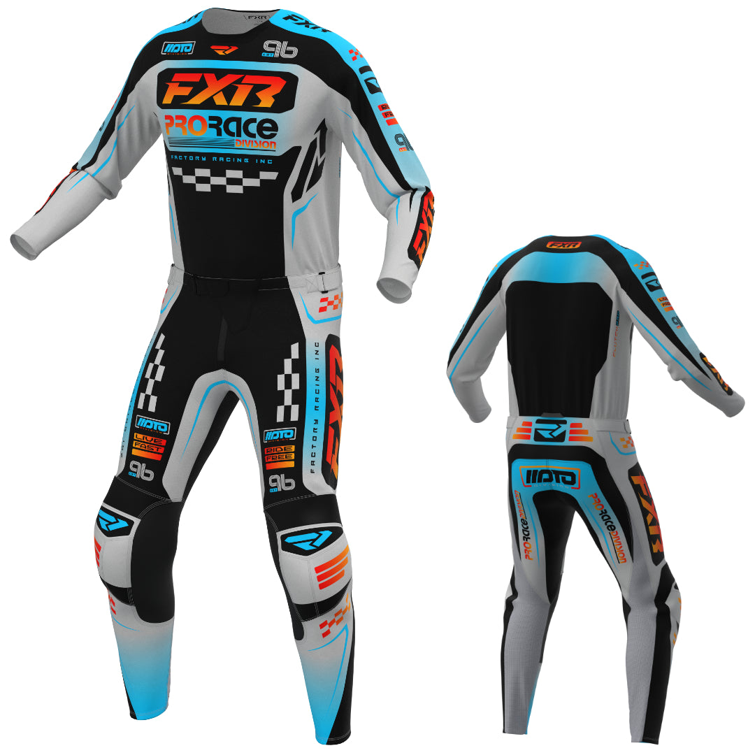 FXR YOUTH Clutch 2027 MX Kit Combo Grey/Sky/Orange