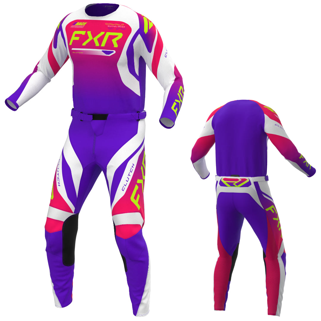 FXR YOUTH Clutch 2027 MX Kit Combo Purple/Razz/White