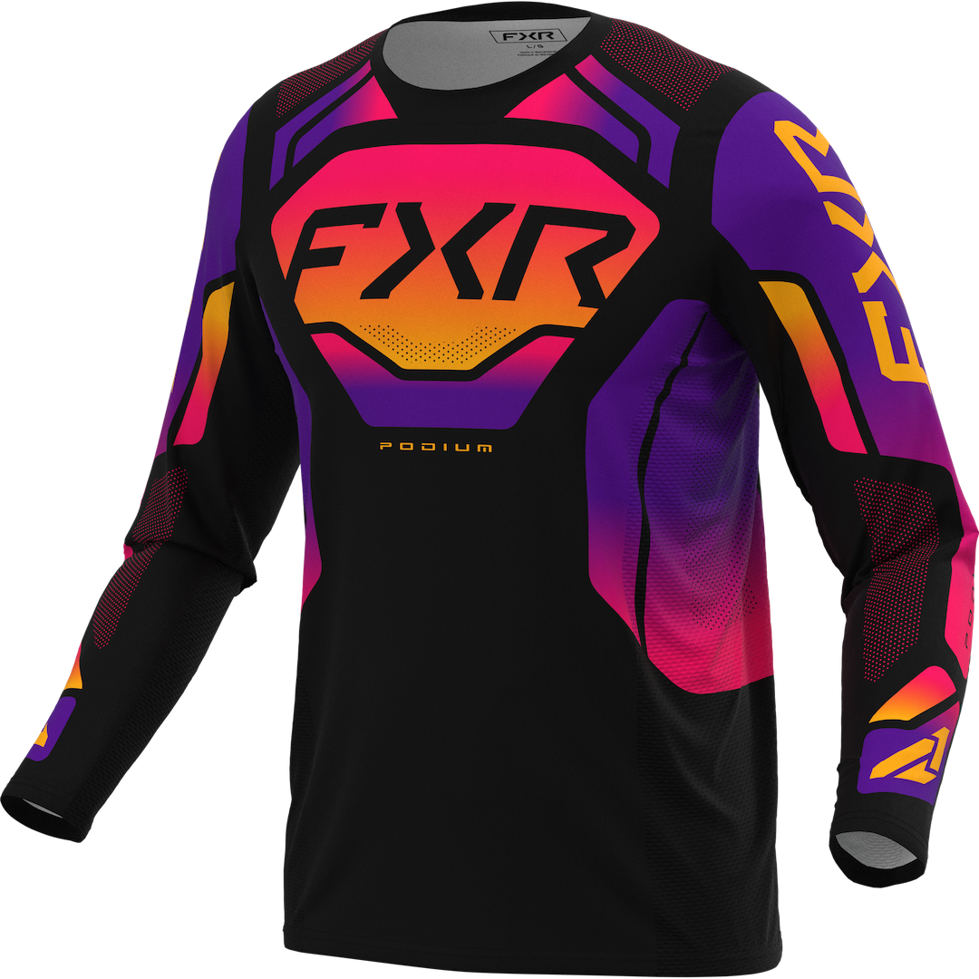 FXR YOUTH Podium MX Jersey 2027 Black/Purple/Tang