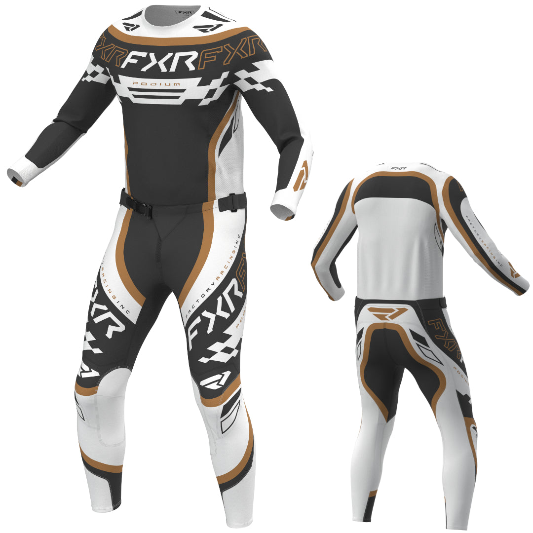 FXR YOUTH Podium Swerve 2027 MX Kit Combo Asphalt/White/Gum
