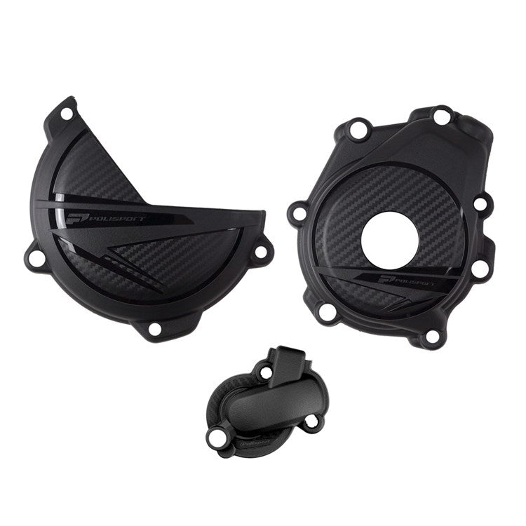Polisport Clutch & Ignition Cover Protector KTM SXF450 23-24, Husky FC450 23-24 Black