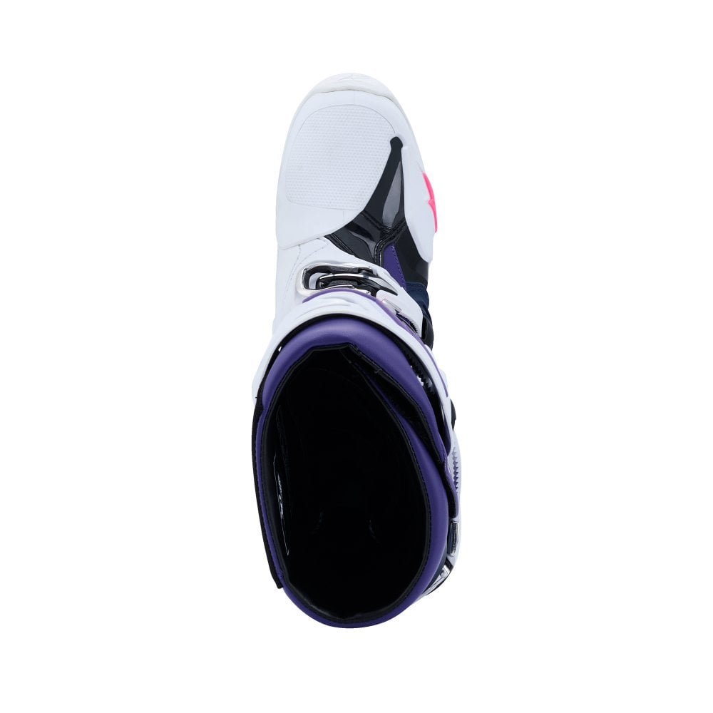 Alpinestars Tech 10 Motocross Boots White/Violet/Navy Blue/Pink Fluo