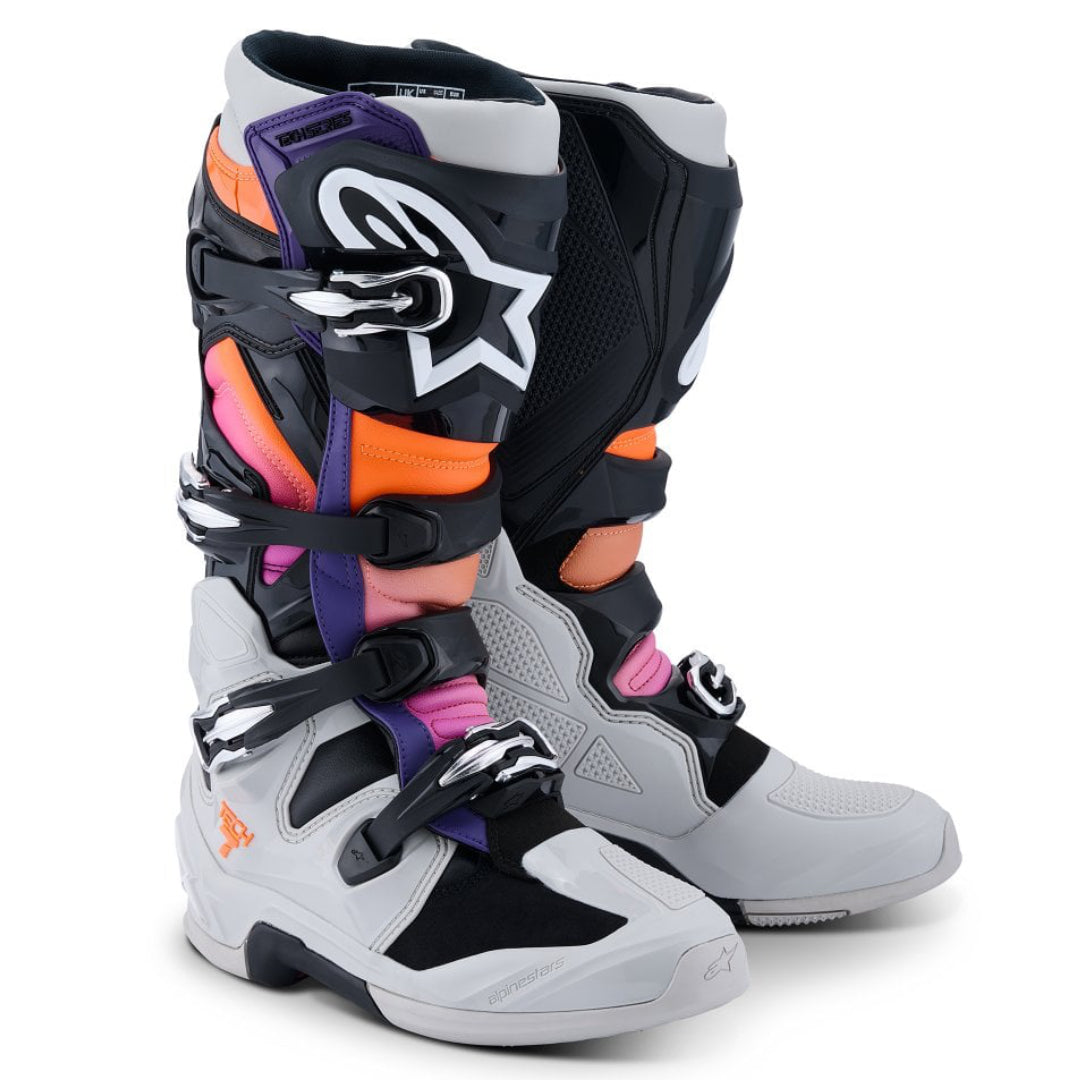 Alpinestars Tech 7 Motocross Boots Black/Light Grey/Orange Fluo/Magenta