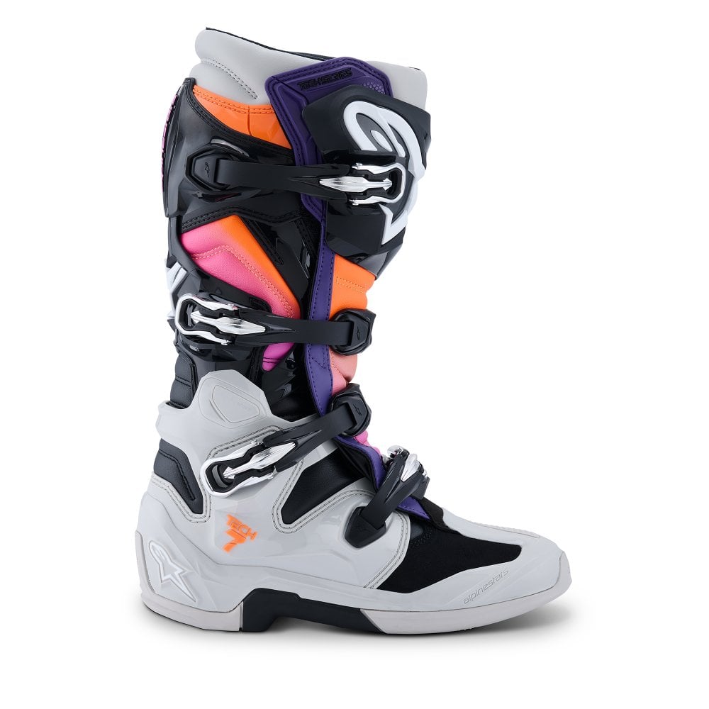 Alpinestars Tech 7 Motocross Boots Black/Light Grey/Orange Fluo/Magenta