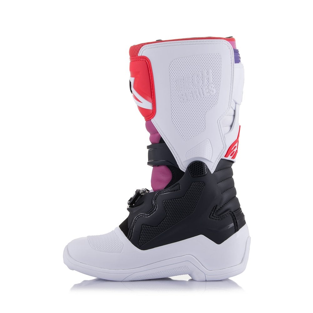 Alpinestars Tech 7s YOUTH Motocross Boots White/Black/Rainbow