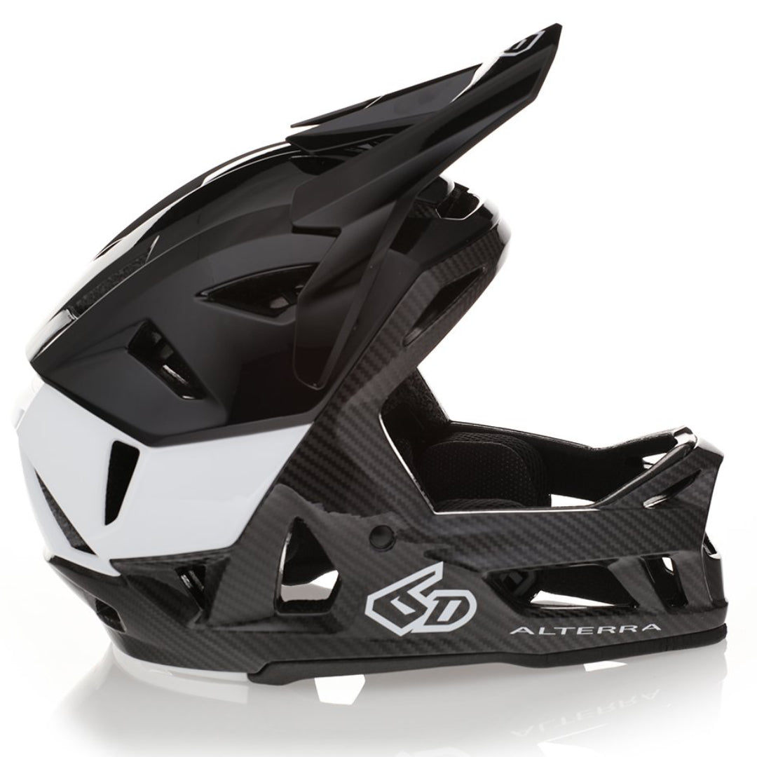 6D ATB-1E Alterra Enduro MTB Helmet Black/White Gloss