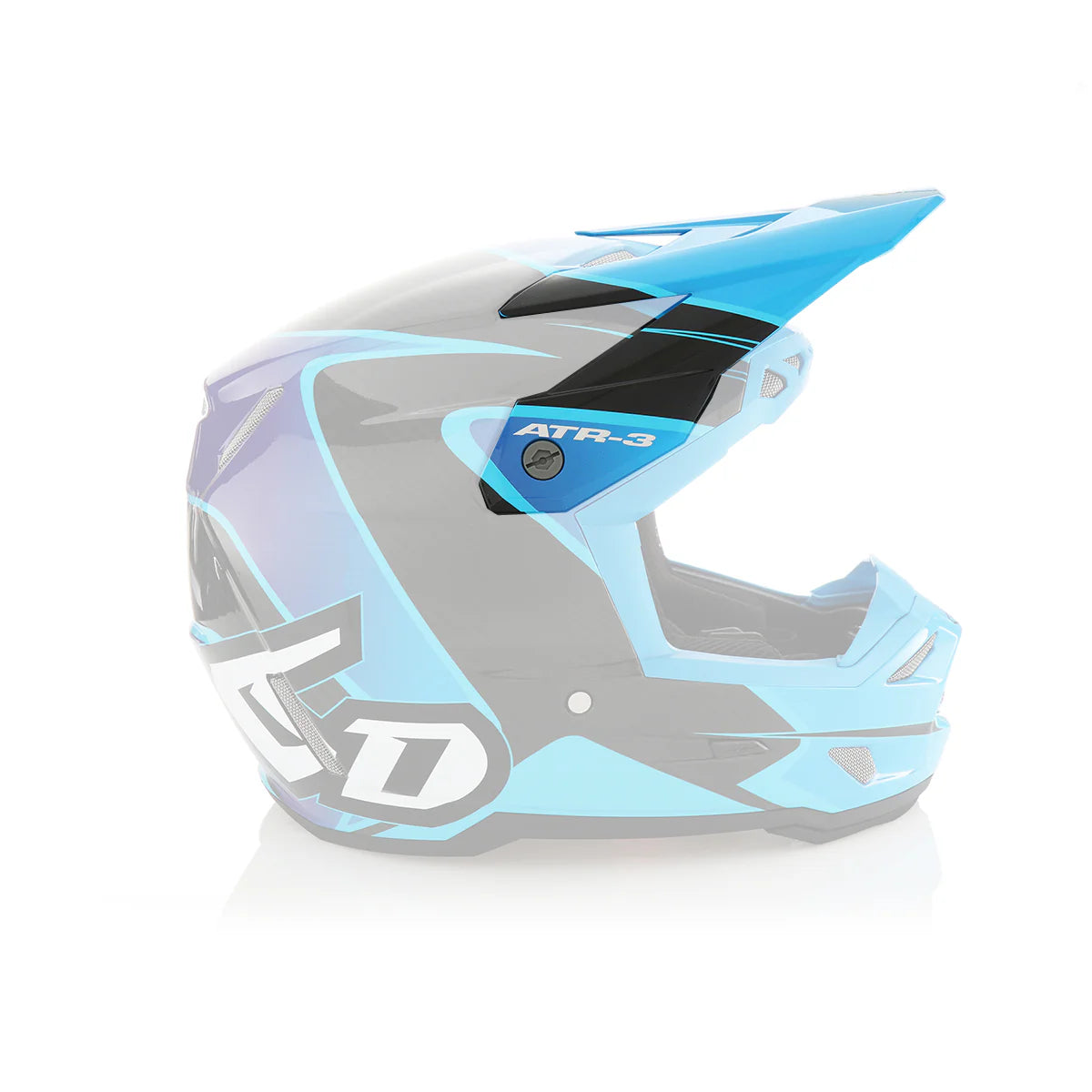 6D ATR-3Y Wave Youth Replacement Visor Peak Cyan/Blue/Purple