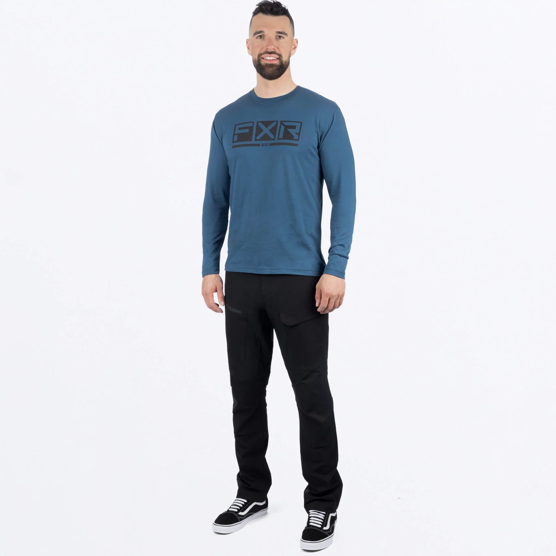 FXR M Podium Premium Longsleeve Tee Dark Steel/Black