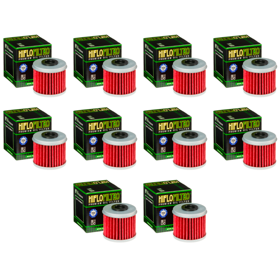 10 x HiFlo HF116 Oil Filter Honda CRF150 07-24, CRF250/450 R/X 02-24, Husqvarna TC/TE250 09-13