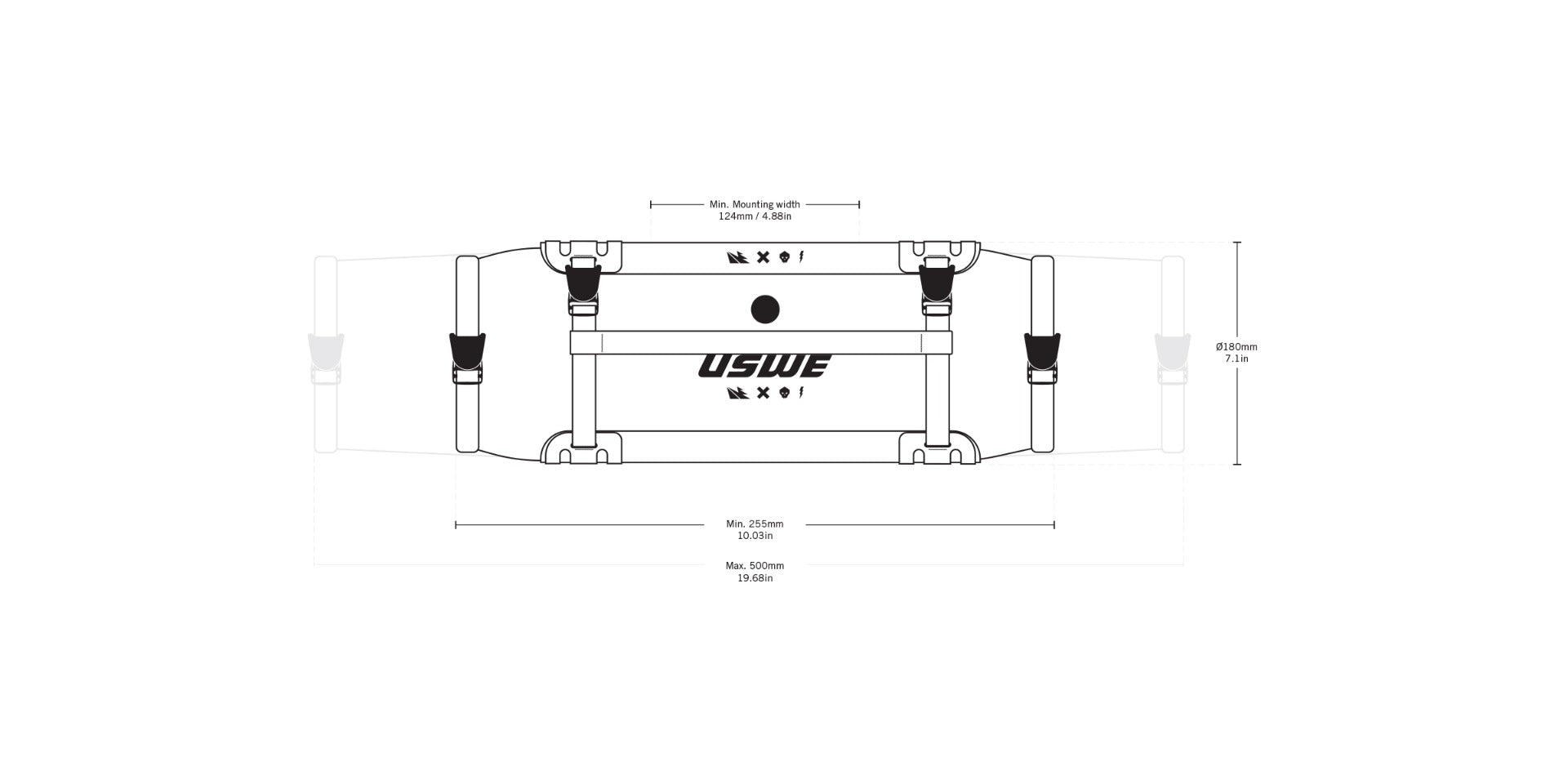 USWE Handlebar Roll-Top Bag + Holster 9L - Black