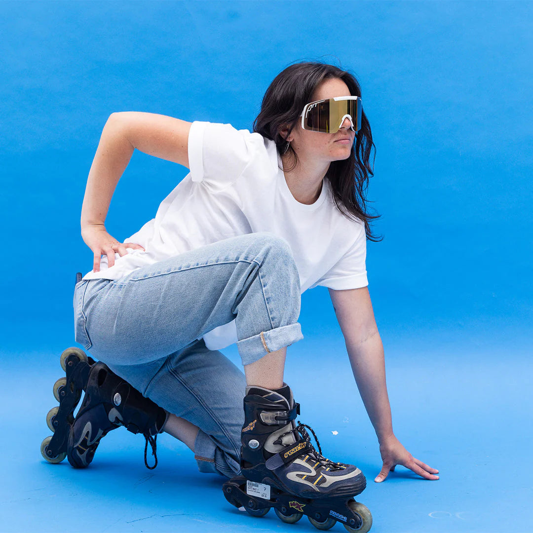 Pit Viper The Miami Nights Synthesizer Sunglasses - Gold Mirror Lens