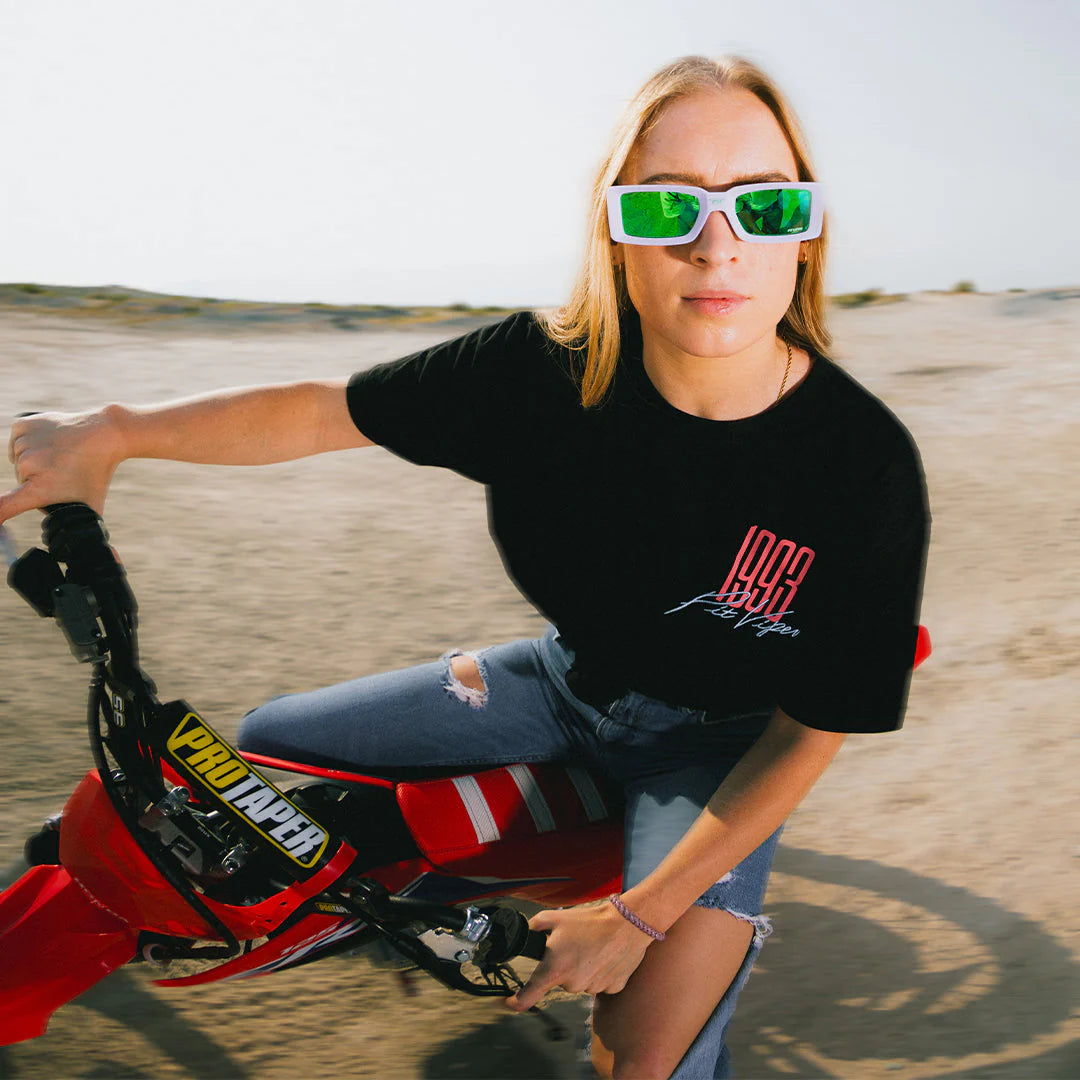 Pit Viper The Moontower Low Bones Sunglasses - Blue/Green Lens