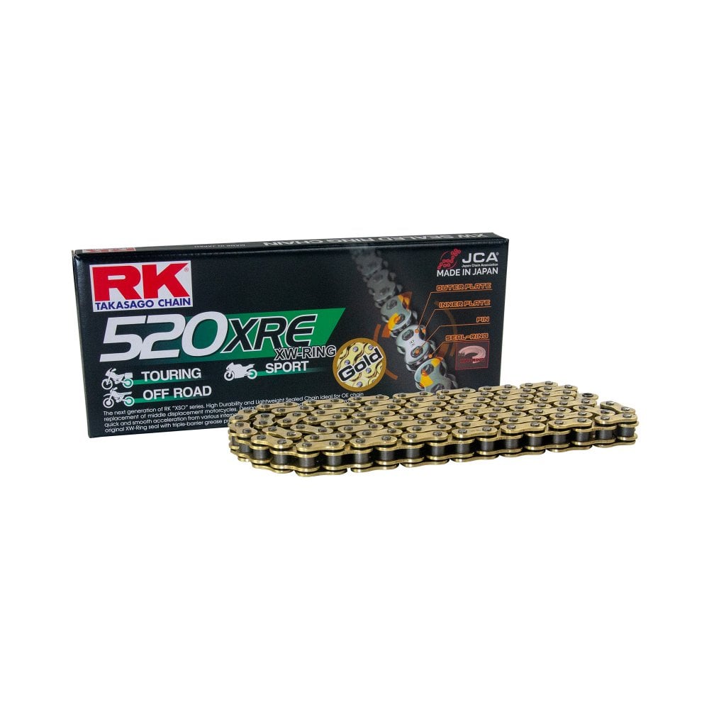 RK 520 XRE Gold XW-Ring Chain With Clip 118 Links