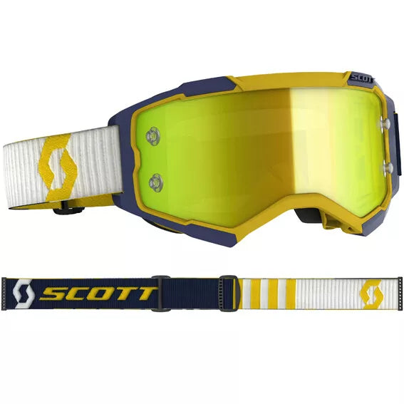 Scott Fury MX Goggle Yellow/Blue - Yellow Chrome Lens