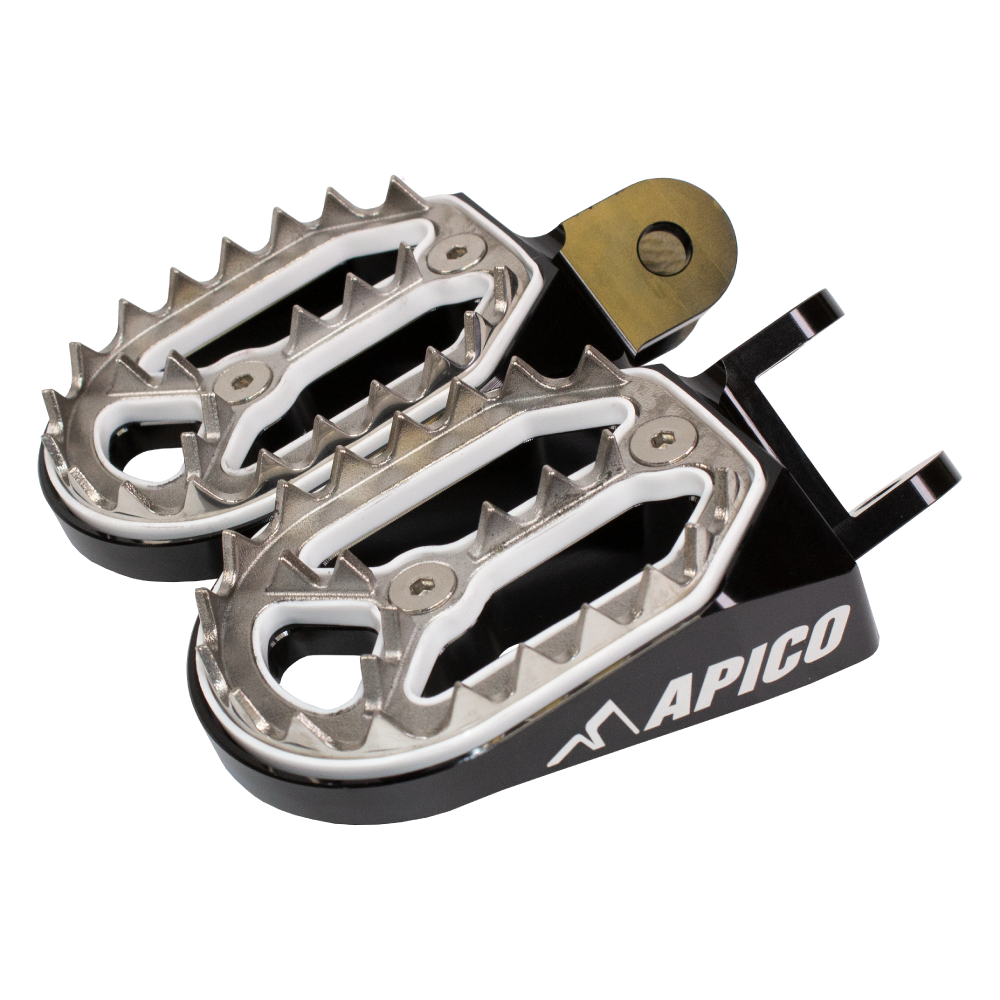 Apico Pro-Bite Foot Pegs HONDA CR80/85 96-07, XR400-650 96-22 Black