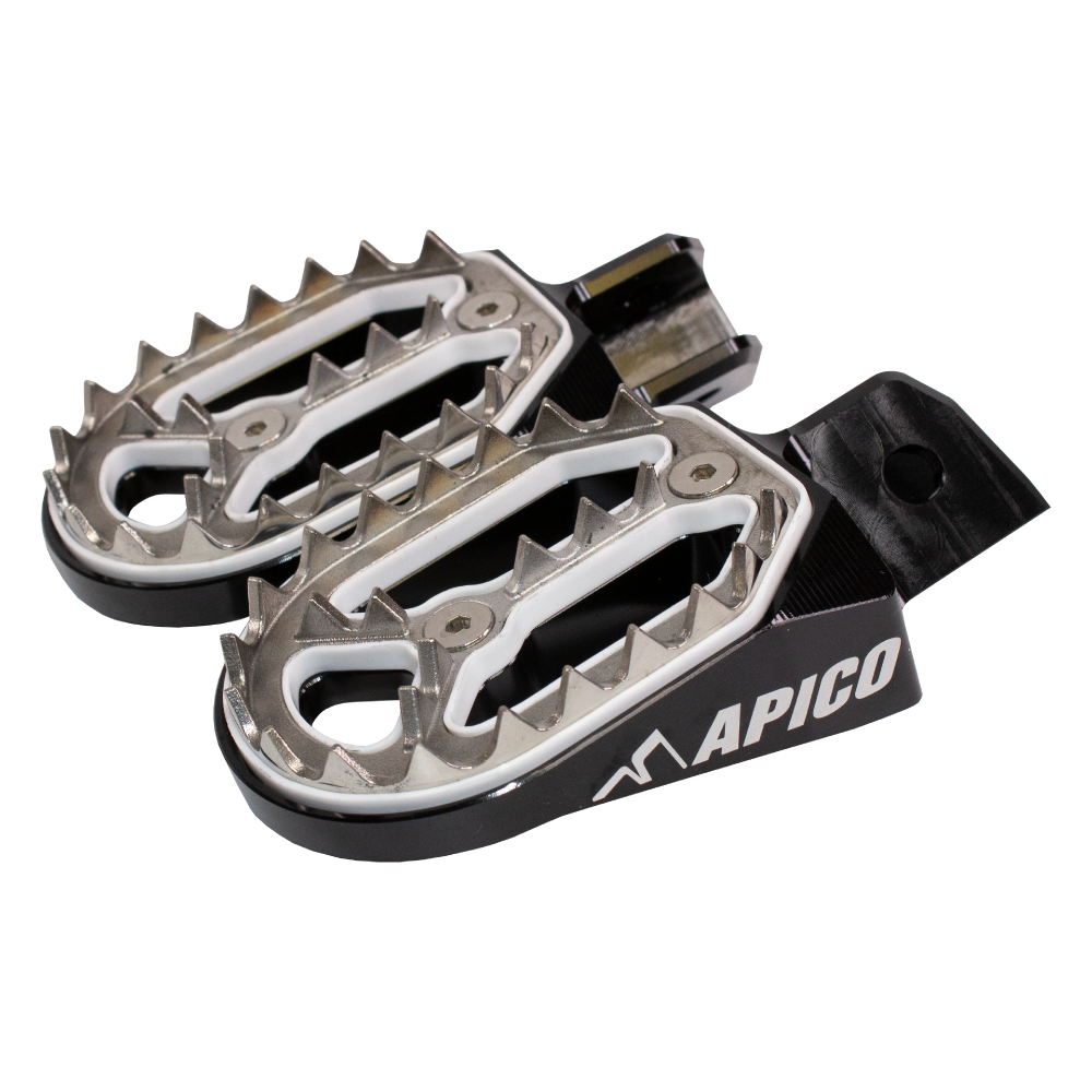 Apico Pro-Bite Foot Pegs YAMAHA PW50 81-22, PW80 83-06, DT100-175 73-75 Black