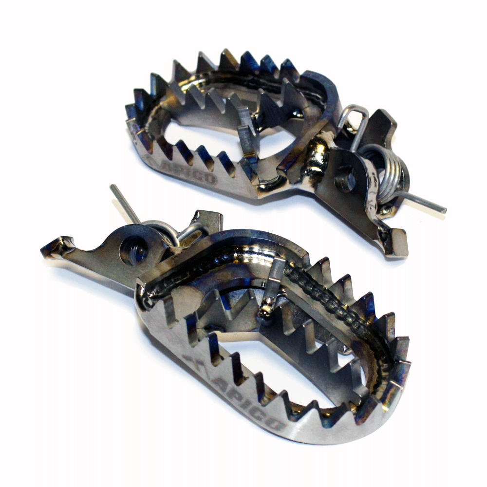 Apico Titanium Foot Pegs KAWASAKI KX250F 06-23, KX450F 07-23, KX250XC/450XC 21-23