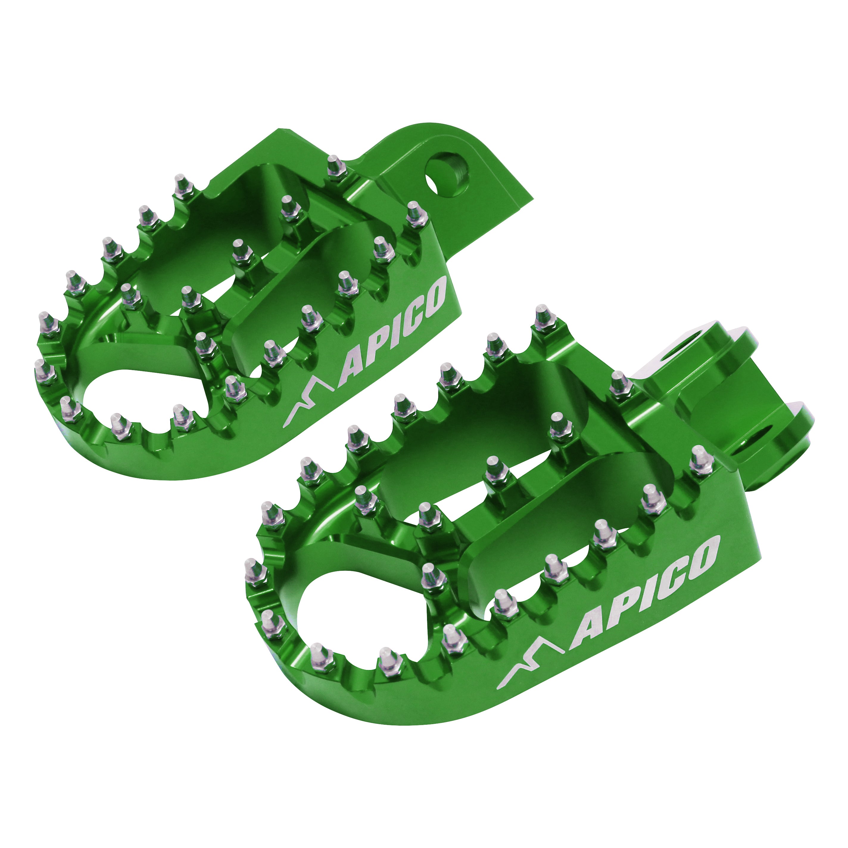 Apico Extreme Foot Pegs KAWASAKI KX250F 06-23, KX450F 07-23, KX250XC/450XC 21-23 Green